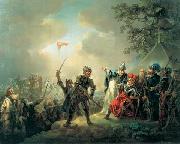 Christian August Lorentzen Dannebrog falling from the sky during the Battle of Lyndanisse oil painting on canvas